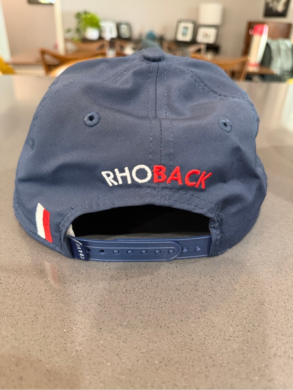 Rhoback Golf Performance Rope Snapback Hat Mens Navy Blue Ridgeback Logo - Picture 3 of 6